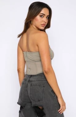 White Fox Boutique AU Clothing Crossed My Mind Strapless Corset Mushroom 11 White Fox Boutique AU Clothing Crossed My Mind Strapless Corset Mushroom