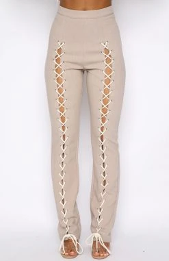 White Fox Boutique AU Get To Work Pants Beige Bottoms