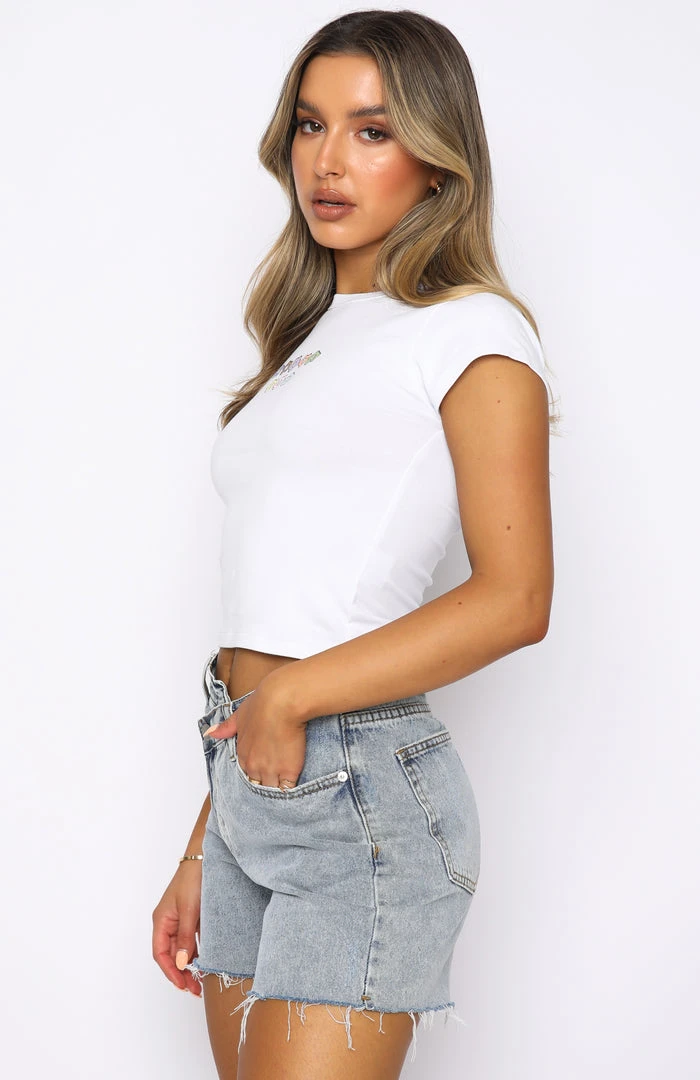 White Fox Boutique AU Sweet Devotion Baby Tee White Clothing 5 White Fox Boutique AU Sweet Devotion Baby Tee White Clothing