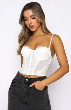 White Fox Boutique AU Feel The Passion Lace Bustier White