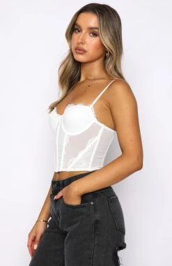 White Fox Boutique AU Feel The Passion Lace Bustier White