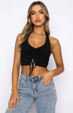 White Fox Boutique AU Hype It Up Crop Black Sale