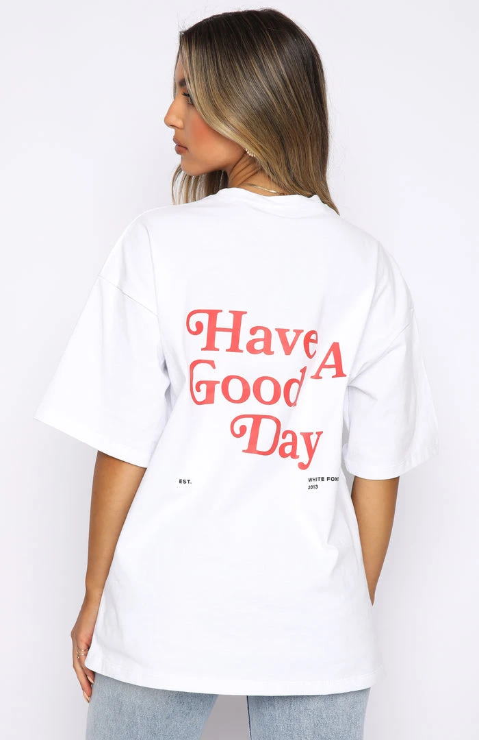 White Fox Boutique AU Clothing Have A Good Day Tee White 6 White Fox Boutique AU Clothing Have A Good Day Tee White