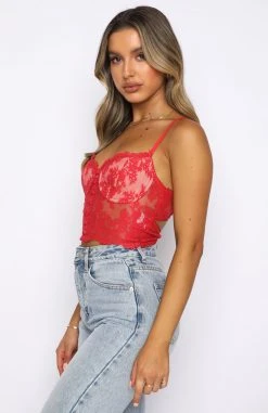White Fox Boutique AU Fashion Fix Lace Bustier Red Clothing 10 White Fox Boutique AU Fashion Fix Lace Bustier Red Clothing
