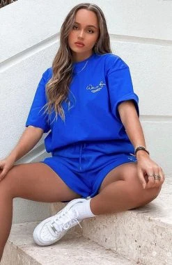 White Fox Boutique AU Take The Focus Tee Electric Blue