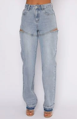 White Fox Boutique AU Born To Run Jeans Blue Denim