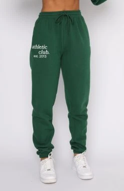 White Fox Boutique AU Athletic Club Sweatpants Green Clothing