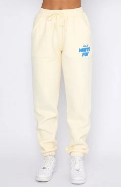 White Fox Boutique AU Offstage Sweatpants Buttercream Clothing