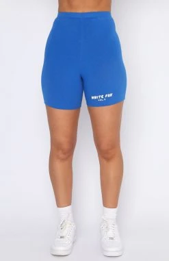 White Fox Boutique AU Offstage Ribbed Bike Shorts Azure