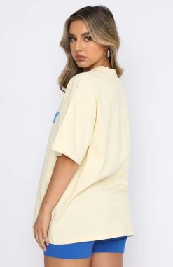 White Fox Boutique AU Offstage Oversized Tee Buttercream Clothing