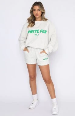 White Fox Boutique AU Offstage Lounge Shorts Glacier Grey