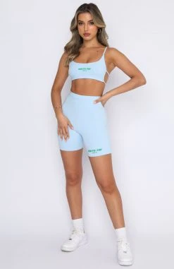 White Fox Boutique AU Offstage Ribbed Bike Shorts Arctic