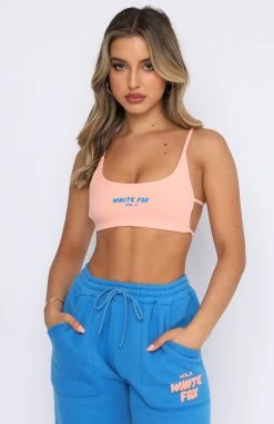 White Fox Boutique AU Offstage Ribbed Crop Apricot Ice