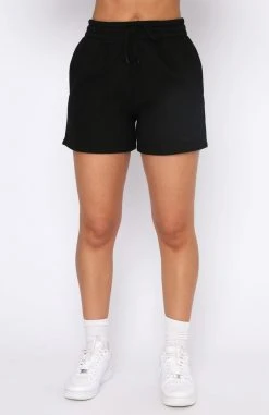 White Fox Boutique AU Clothing Along For The Ride Lounge Shorts Black