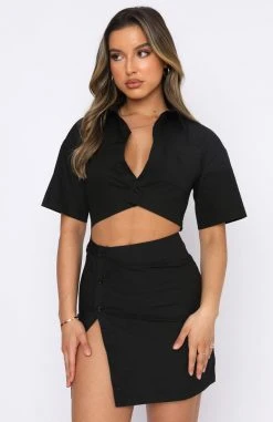 White Fox Boutique AU Love Triangle Mini Dress Black