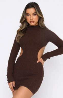 White Fox Boutique AU Good Form Mini Dress Chocolate Dresses
