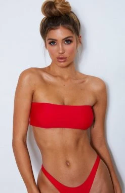 Whitefox Boutique Kiki Bikini Top Red Swimwear