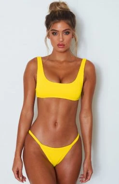 Whitefox Boutique Swimwear Sofia Bottoms Yellow Rib