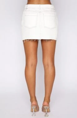 White Fox Boutique AU Clothing Power Hour Mini Skirt Off White