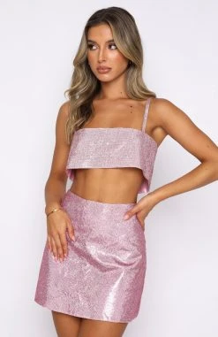 White Fox Boutique AU Breathtaking Crop Light Pink