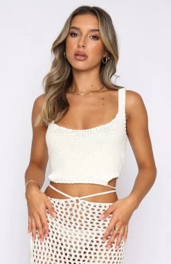 White Fox Boutique AU Past Life Crop Off White Clothing