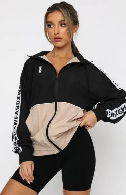 White Fox Boutique AU Collaborations Wildcard Windbreaker Black