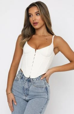 White Fox Boutique AU No Shade Corduroy Bustier Off White