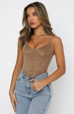 White Fox Boutique AU Clothing No Shade Corduroy Bustier Beige