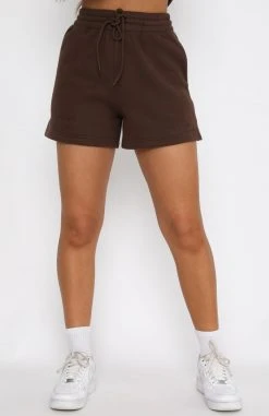 White Fox Boutique AU Along For The Ride Lounge Shorts Chocolate