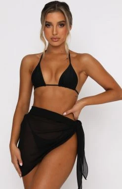 White Fox Boutique AU Island Breeze Sarong Black