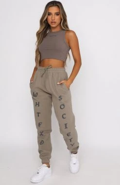 White Fox Boutique AU Big League Sweatpants Mocha
