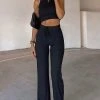 White Fox Boutique AU Adore You Ribbed Pants Black Clothing