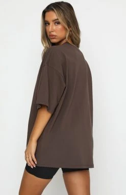 White Fox Boutique AU Don't Think Twice Tee Chocolate Clothing