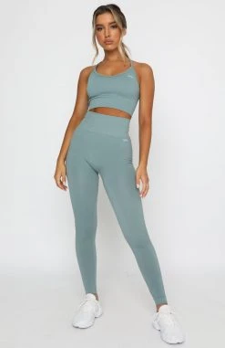White Fox Boutique AU Seamless Ribbed Sports Crop Sage Restocked 13 White Fox Boutique AU Seamless Ribbed Sports Crop Sage Restocked