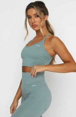 White Fox Boutique AU Seamless Ribbed Sports Crop Sage Restocked 11 White Fox Boutique AU Seamless Ribbed Sports Crop Sage Restocked