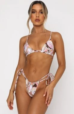 White Fox Boutique AU Vacation Mode Bikini Top Geo Print