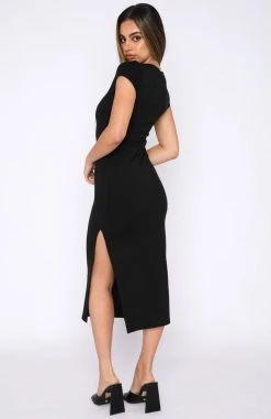White Fox Boutique AU Friday Feels Ribbed Midi Dress Black Clothing 10 White Fox Boutique AU Friday Feels Ribbed Midi Dress Black Clothing