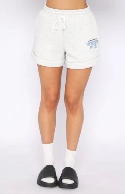 White Fox Boutique AU Positive Vibes Lounge Shorts Grey Marle Clothing