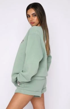 White Fox Boutique AU Happiness Club Sweater Sage