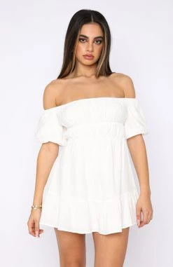 White Fox Boutique AU Clothing Cut Loose Mini Dress White
