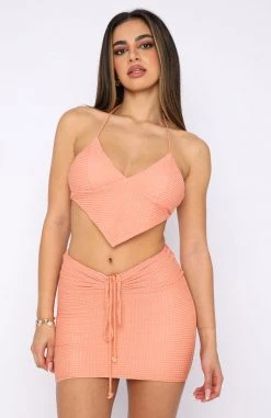 White Fox Boutique AU Clothing For You Only Crop Peach