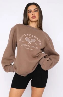 White Fox Boutique AU City Escape Oversized Sweater Mocha