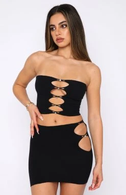 White Fox Boutique AU Triggered Crop Black