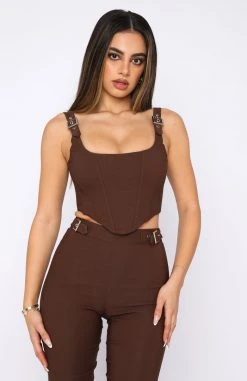 White Fox Boutique AU Keep Me Close Bustier Chocolate