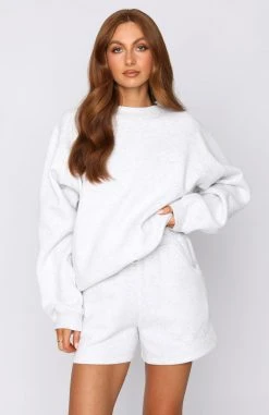 White Fox Boutique AU Clothing Shut It Down Sweater Grey Marle