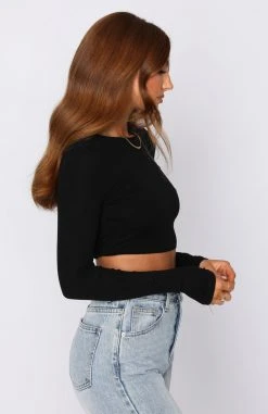 White Fox Boutique AU Clothing Unspoken Rules Long Sleeve Crop Black 9 White Fox Boutique AU Clothing Unspoken Rules Long Sleeve Crop Black
