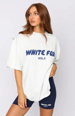 White Fox Boutique AU Offstage Oversized Tee Mineral Grey