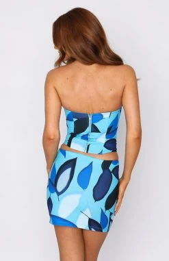 White Fox Boutique AU Count Me In Bustier Blue Leaf Print 12 White Fox Boutique AU Count Me In Bustier Blue Leaf Print