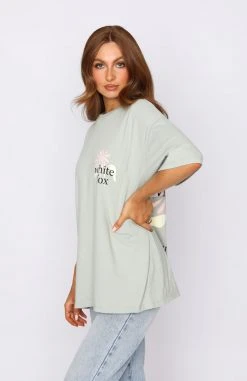White Fox Boutique AU Health & Well-being Oversized Tee Sage Clothing