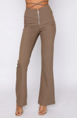 White Fox Boutique AU One Life Pants Mocha